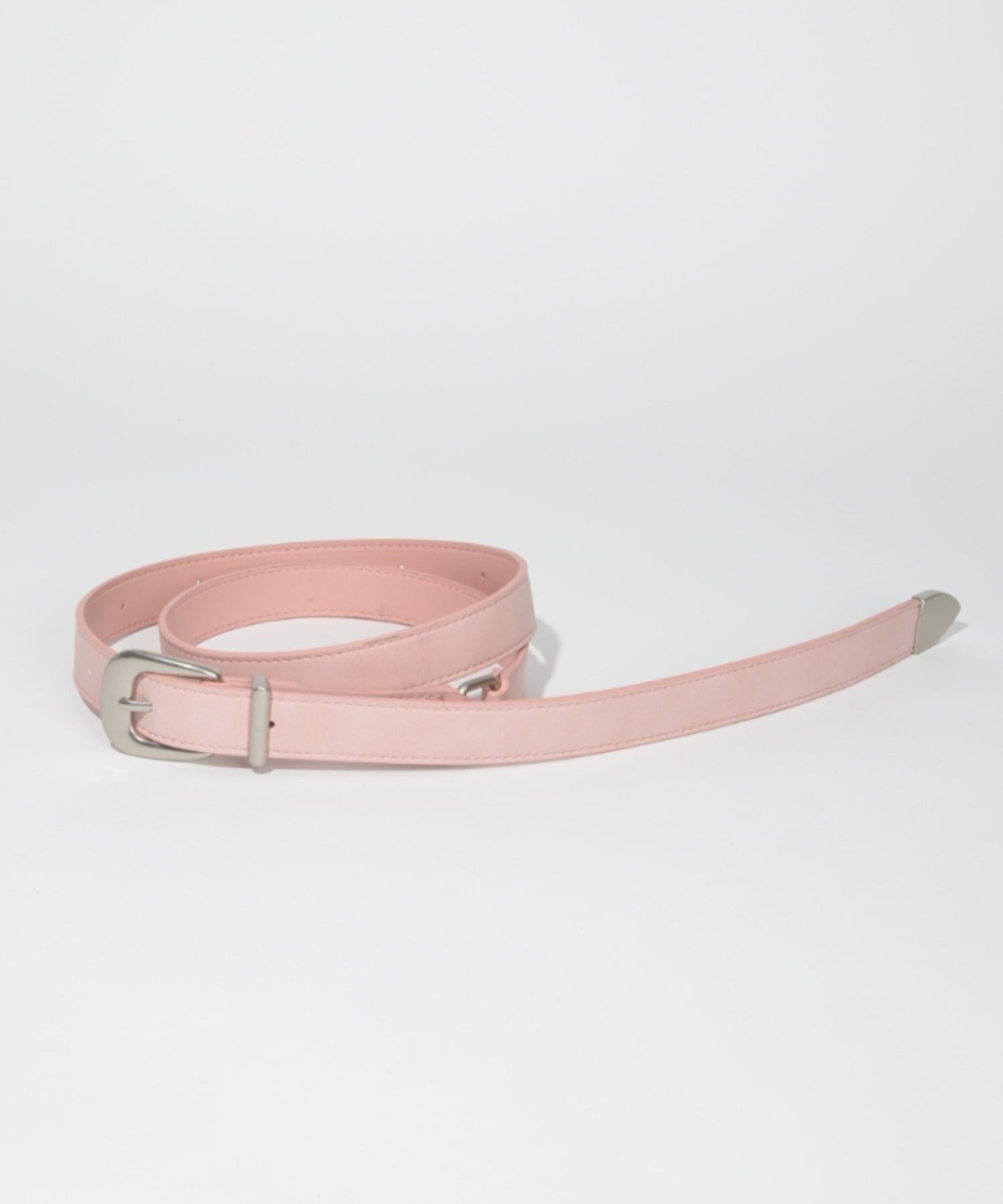 Ling narrow Suede Belt- pink