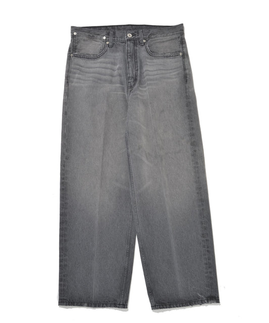 Washed baggy denim trousers - wash black