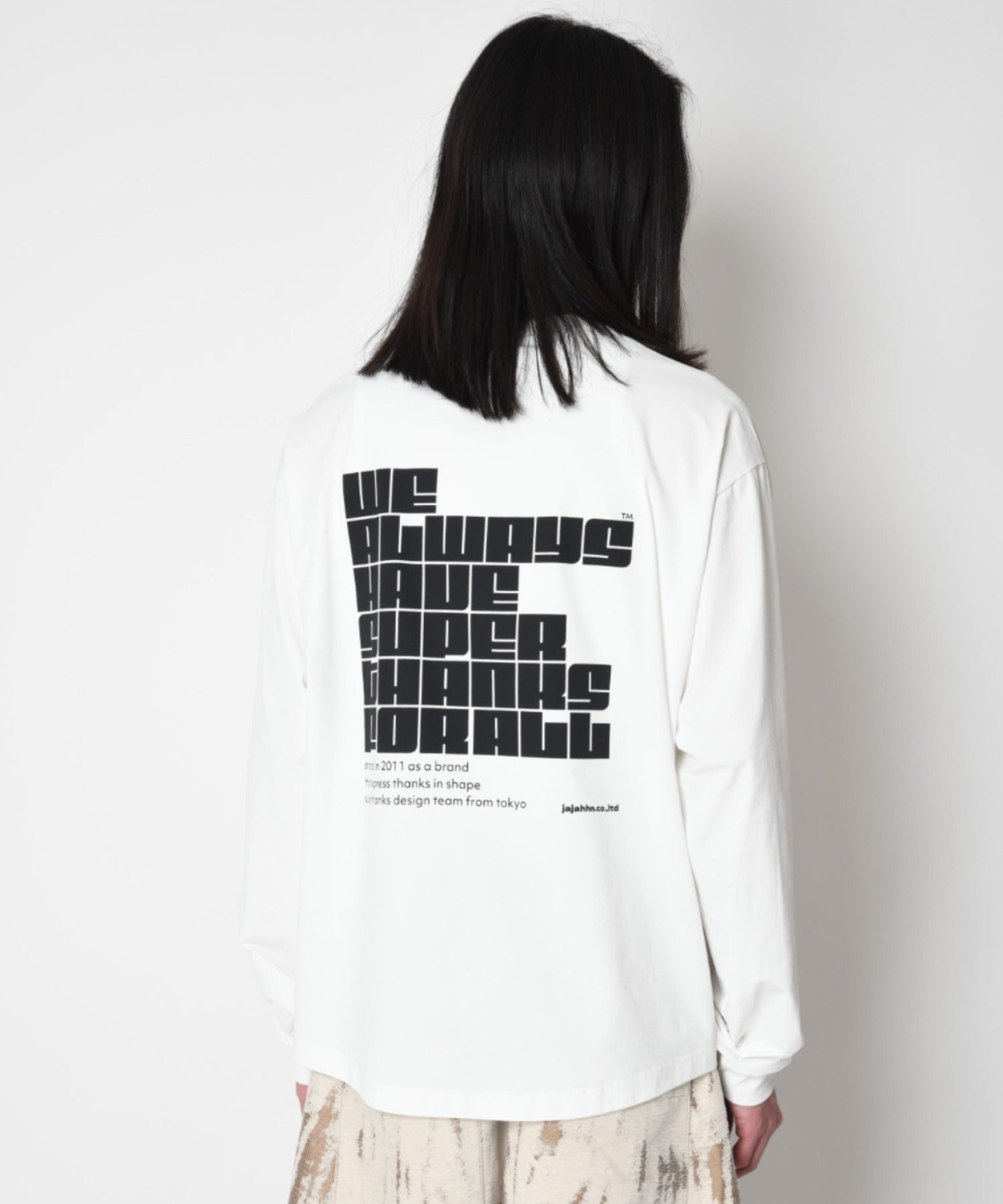 [pop logo] Functional L/S T-shirt - white