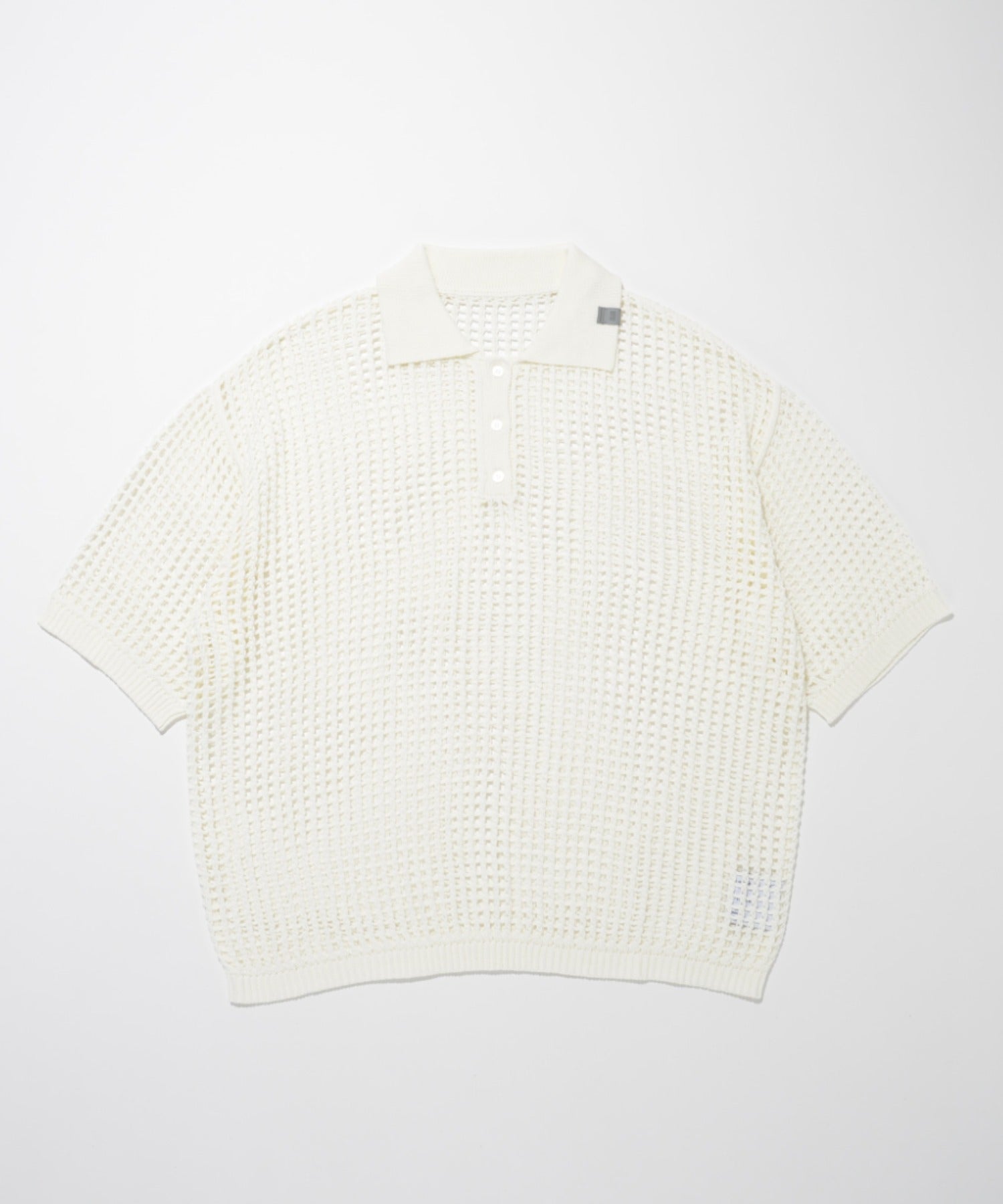 Mesh knit polo shirt - khaki